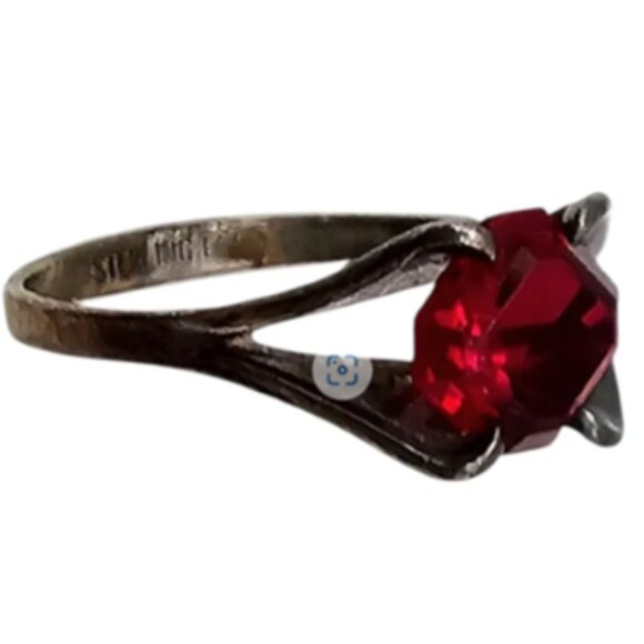 ESPO Rhinestone Sterling Silver Cocktail Ring Size 5.25 1.8 G - Picture 2 of 2